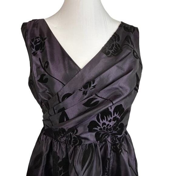 ModCloth Cocktail Dress Womens Size L Purple Wrap Flare Crinoline Party Silky - Picture 5 of 11